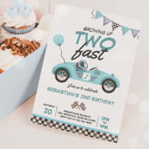Grandir deux Fast Blue Race Car 2e anniversaire