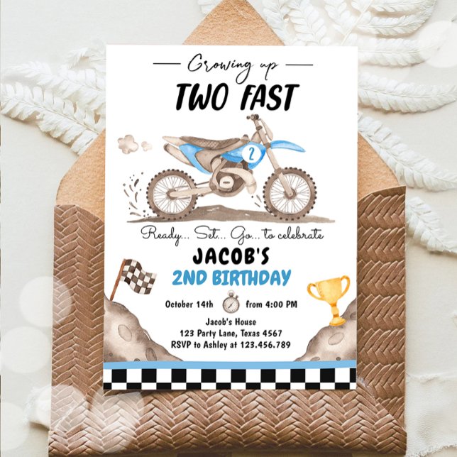 Invitation Grandir Deux Vélos Rapide Vélo Boy Anniversaire (Créateur téléchargé)