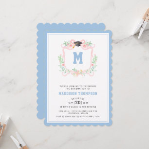 Invitation Grandmillénaire Coquette Ribbon Graduation Crest