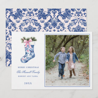 Invitation Grandmillénaires roses et bleus Damask Stockin Pho