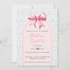 Invitation Grandmillennial Bow Coquette Sweet 16
