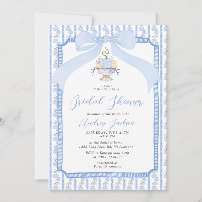 Invitation Grandmillennial Chinoiserie Pumpkin Bridal Shower (Devant)