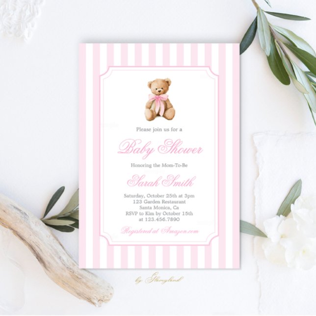 Invitation Grandmillennial Oear Baby shower Girl (Créateur téléchargé)