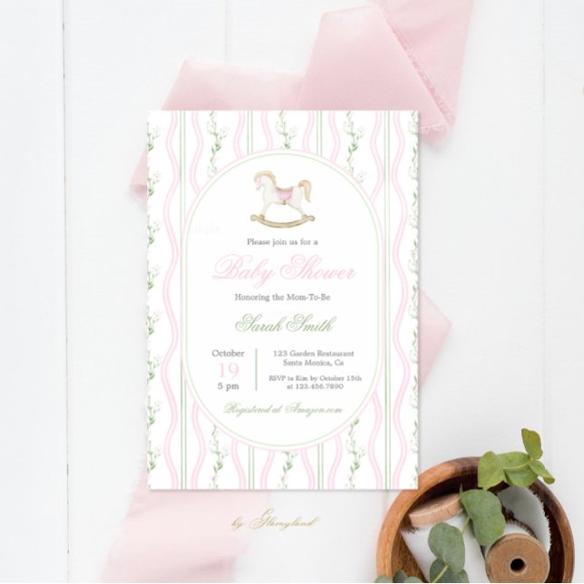 Invitation Grandmillentenaire Cheval Rocking Baby shower fill (Créateur téléchargé)