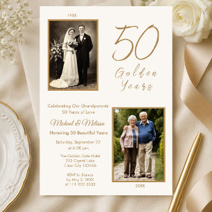Invitation Grands-parents Célébration de 50 Années d'Or