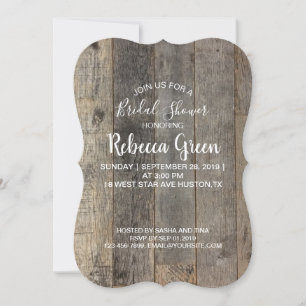 Invitation grange bois rustique pays nuptiale