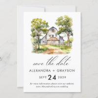 Grange Enregistrer la date, rustic Farmhouse code 