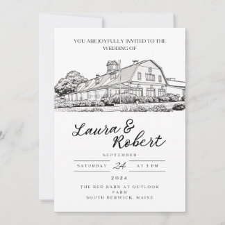 Invitation Grange rouge à Outlook Farms Custom Venue Invitati