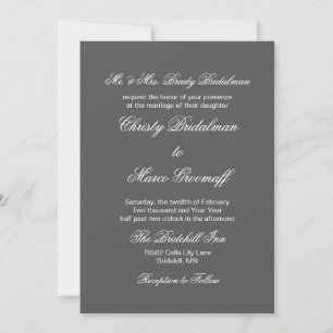 Invitation Granite Gris Contemporain Couleur Complémentaire