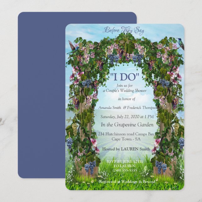 Invitation Grapevines d'Escalades et fleur de miel (Devant / Derrière)