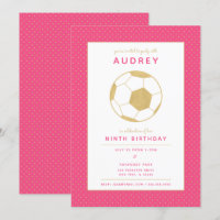 Graphic Soccer Star Sports Party en rose et or