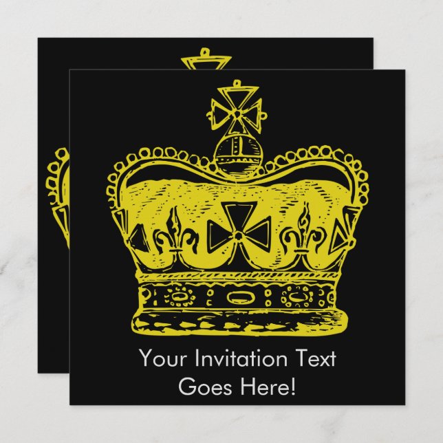 Invitation Graphique de la Couronne royale (Devant / Derrière)