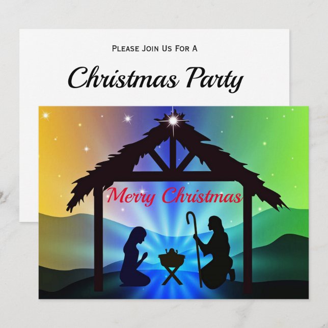Invitation Graphique de Noël du directeur de la nativité (Devant / Derrière)