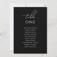 Graphique de placement de mariage noir | Élégant M