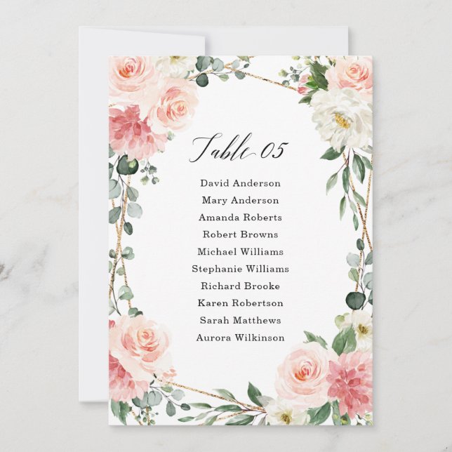 Invitation Graphique de siège géométrique en or rose pâle (Devant)