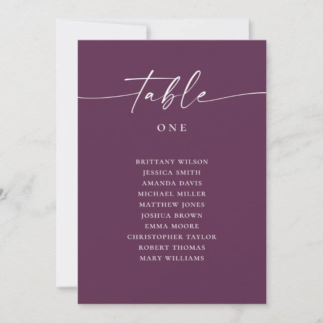 Invitation Graphique de table de mariage à l'écriture cursive (Devant)