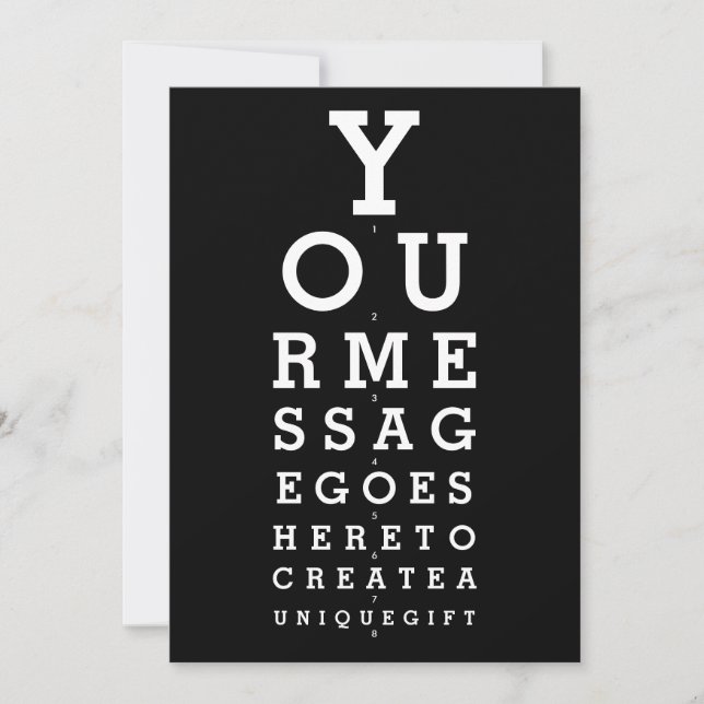 Invitation Graphique de test visuel amusant Message personnal (Devant)