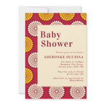 Gras cire africaine Imprimer Baby shower rouge et 