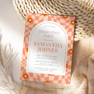 Invitation Gras Colorée Retro Arch Party