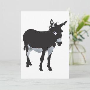 Invitation Gras Donkey Silhouette ferme animal