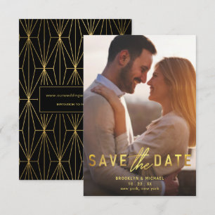 Invitation Gras Gold Enregistrer le Mariage de date