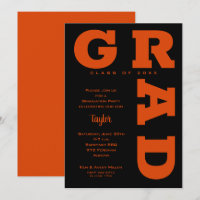 Gras GRAD Orange sur la Graduation Noire