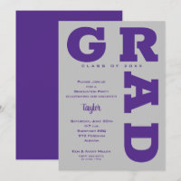 Gras GRAD Purple et Grey Graduation