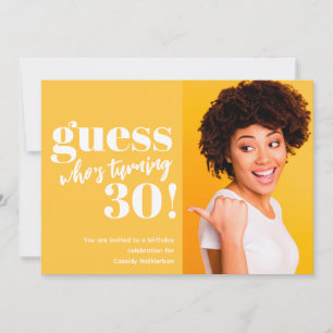 Invitation Gras minimaliste photo 30e anniversaire