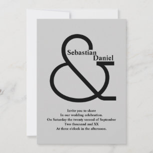 Invitation Gras noir et gris Mariage
