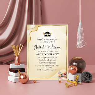 Invitation Gras Nouveau diplôme universitaire élégant début