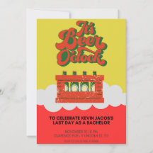 Invitation Gras Rouge Et Jaune Du Bachelor Party