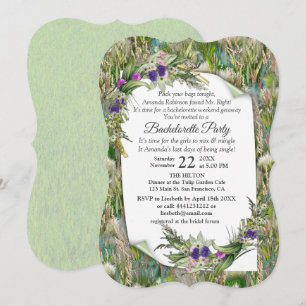 Invitation Grasses et fleurs de printemps écologiques sauvage