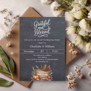 Invitation Grateful bénie Thanksgiving Dîner