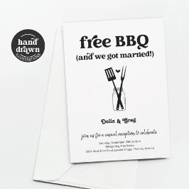 Invitation Gratuit BBQ Funny Mariage Réception Seulement Invi