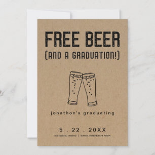 Invitation Gratuit Graduation amusante de la bière Enregistre