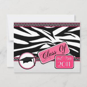 Invitation Graudation Class Of 2011 Zebra Print