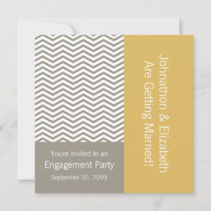 Invitation Gray and White Chevron Mariage Engagement Party