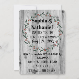 Invitation Gray Rustic Fall House Fête du Réchauffement I