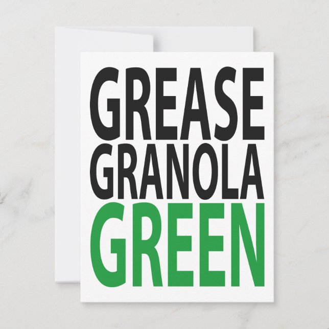 Invitation grease, granola, GREEN! (Devant)