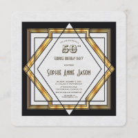 Great Gatsby Gold White Art Déco 50e anniversaire
