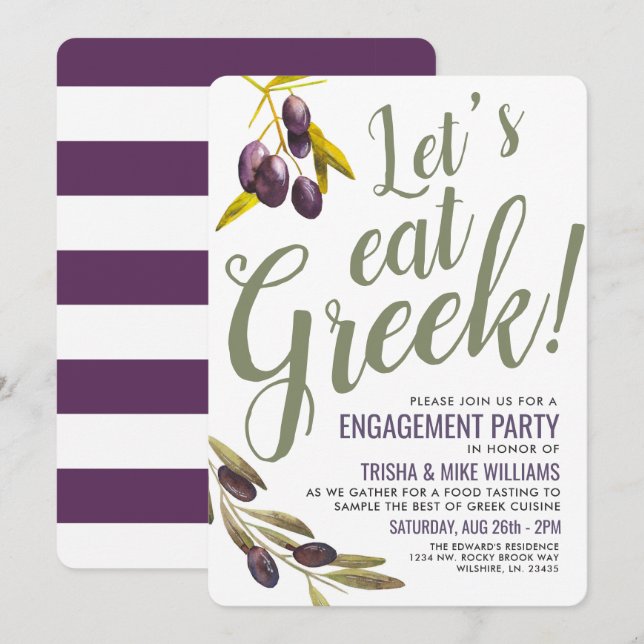 Invitation grec de sangria de partie de (Devant / Derrière)