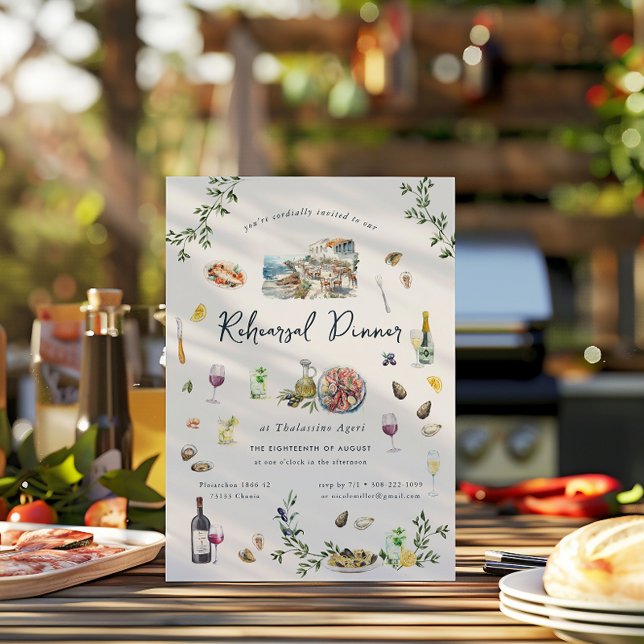 Invitation Grec élégant | Dîner de répétition (Créateur téléchargé)