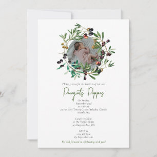 Invitation Grec Orthodoxe baptême Baptême Olives Photo