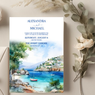 Invitation Grèce paysage Mariage Santorini