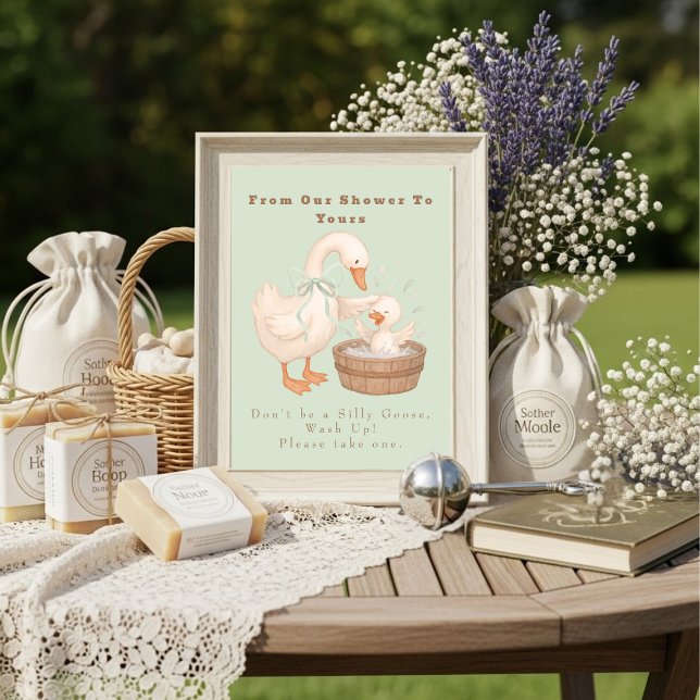 Invitation Green A Silly Goose From Our Shower To Yours Sign (Green A Silly Goose From Our Shower To Yours Sign)
