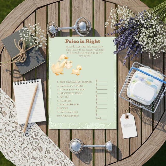 Invitation Green A Silly Goose Price is Right Game card (Green A Silly Goose Price is Right Game card)