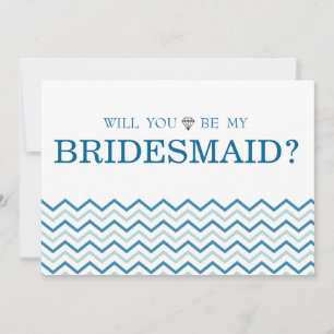 Invitation Green Blue Zigzag mignonne Tu Seras Ma Servante D'