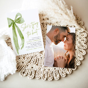 Invitation Green Bow Elle noue la Fête des mariées du noeud