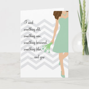 Invitation Green Chevron Seras-Tu Ma Servante D'Épouse
