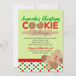 Invitation Green Christmas Cookie Exchange Party